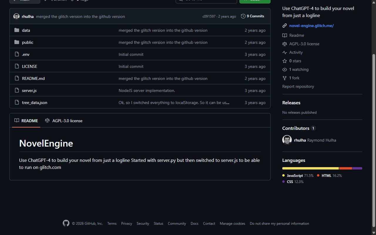 NovelEngine build a novel from a logline