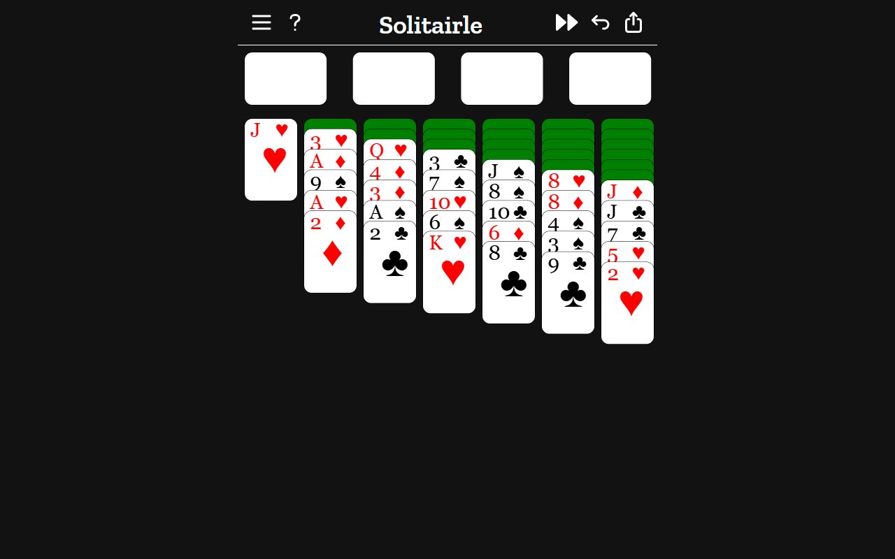 Solitairle - solvable Yukon Solitaire